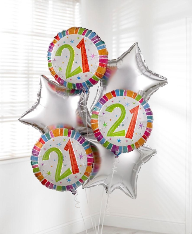 21 Balloon Salute Birthday Balloon Bouquet (21 Balloons) - Balloon Delivery  by