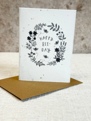 Happy Bee Day Plantable Mini Gift Card
