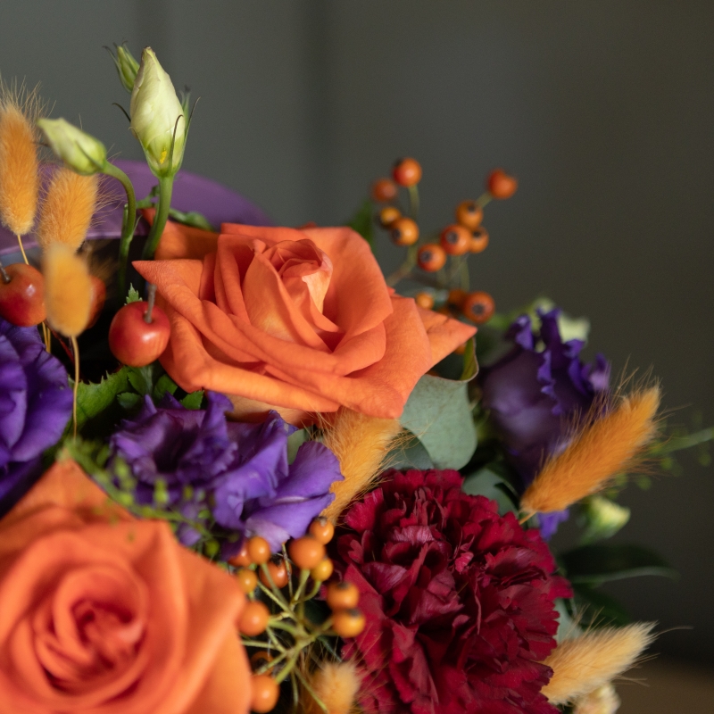 Vibrant Autumn Flower Hatbox