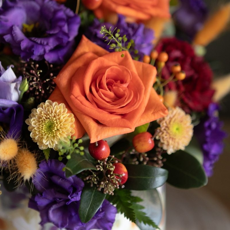 Vibrant Autumn Flower Hatbox