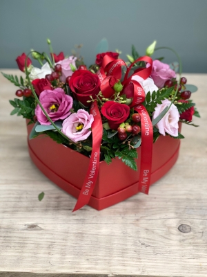 Valentines Day Hatbox Arrangement