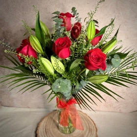 Crimson Romance Vase Arrangement
