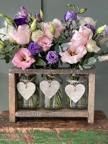 Trio of heart vases.